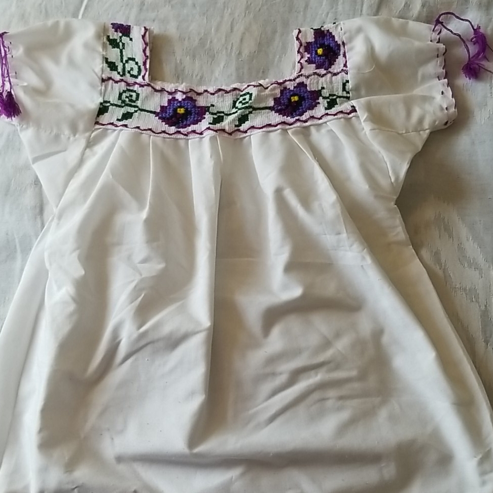 Hand-embroidered peasant top